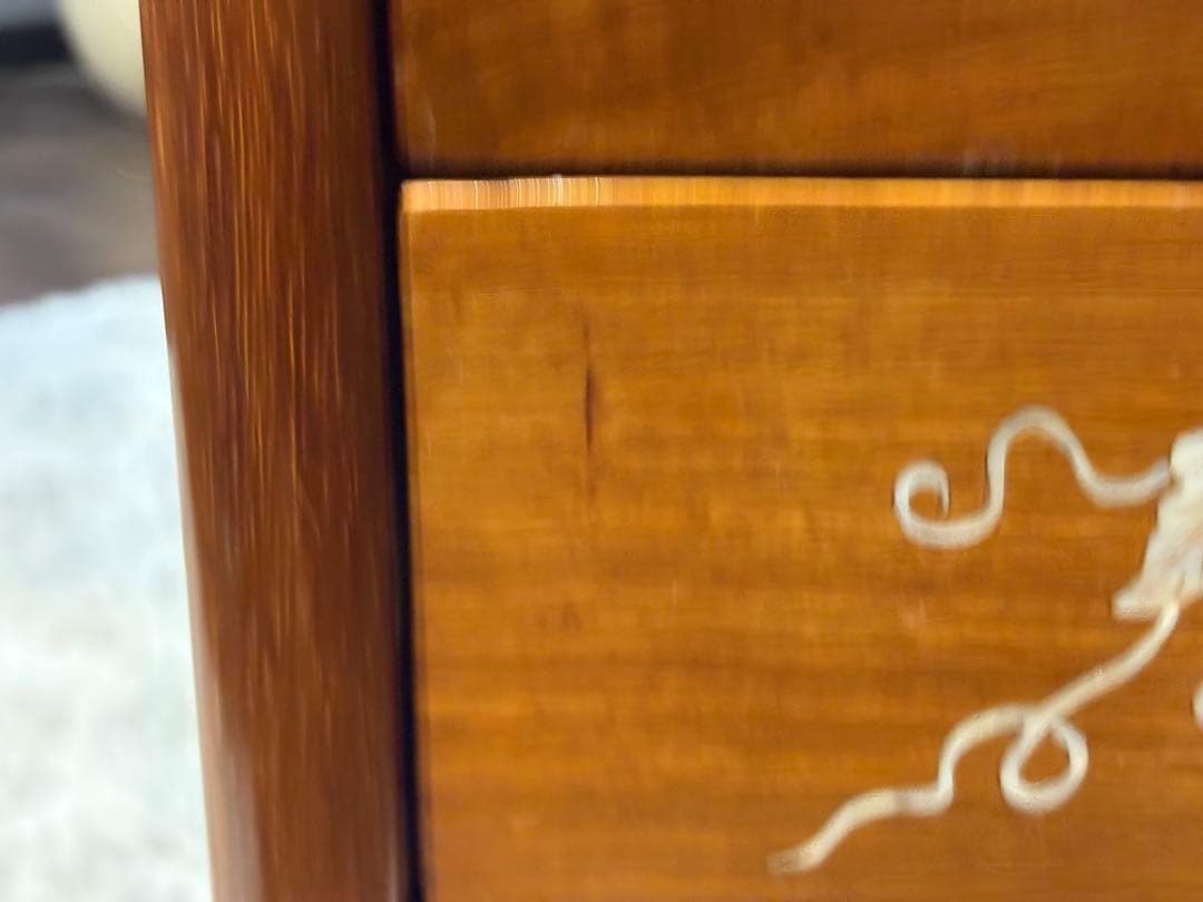 希少　唐木　5段チェスト　螺鈿細工　螺鈿家具　アンティーク 骨董　花梨　GZ