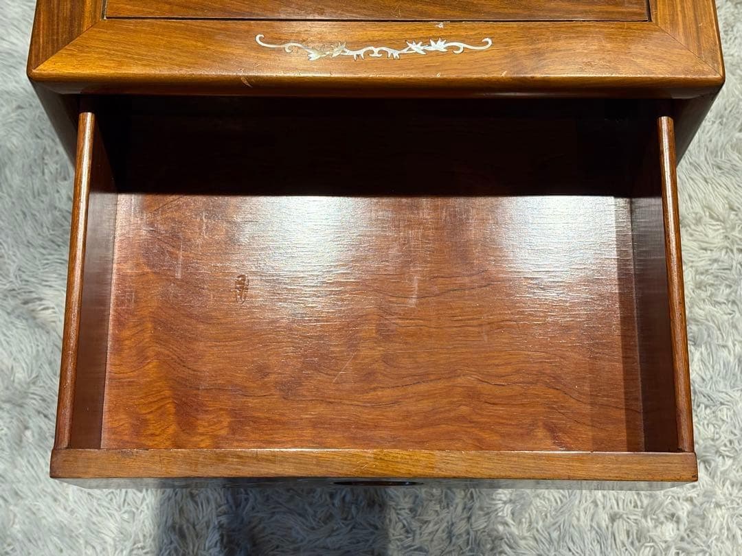 希少　唐木　5段チェスト　螺鈿細工　螺鈿家具　アンティーク 骨董　花梨　GZ