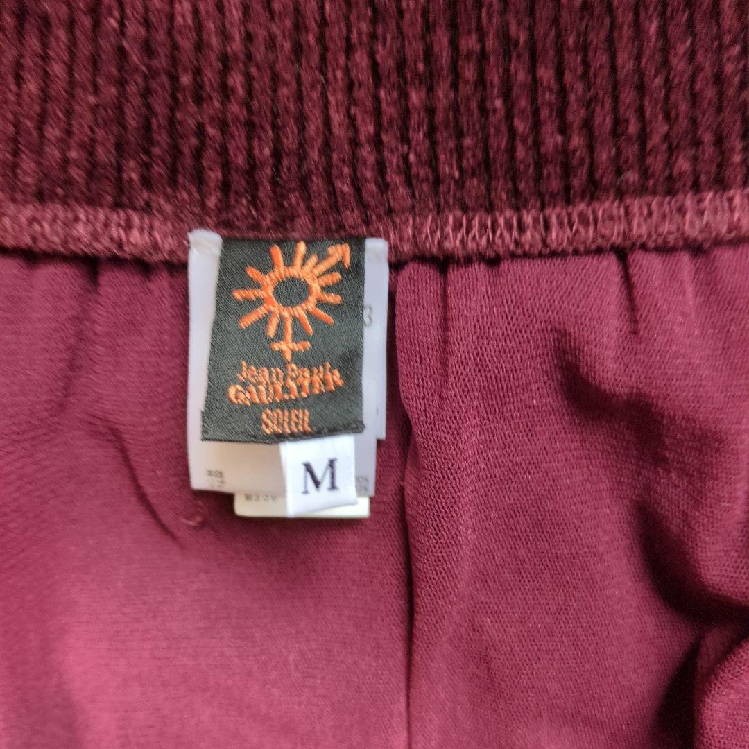 バーガンディ フレアスカート 風景プリント