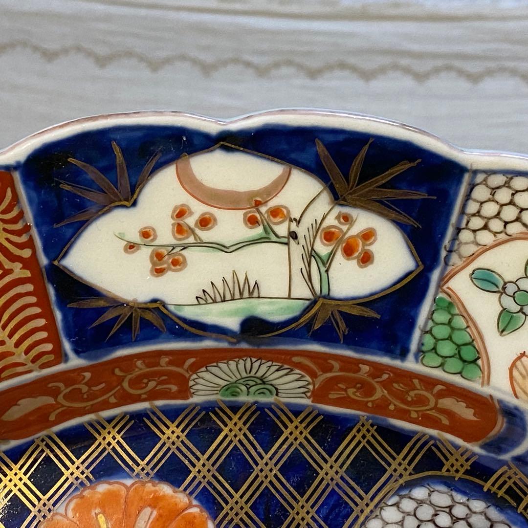 伊万里　古伊万里　大皿　色絵　金襴手　花の図　鳥の図