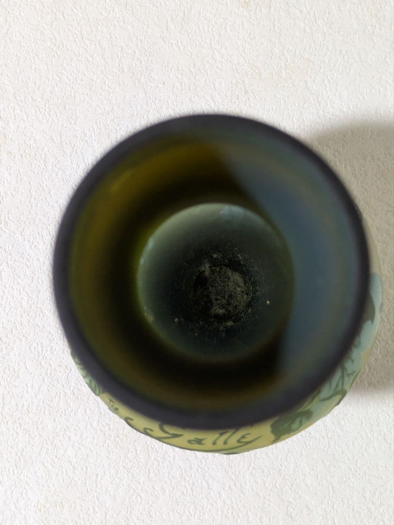 ガラス　フラスコ型花瓶　ガレ？　お値下げ中