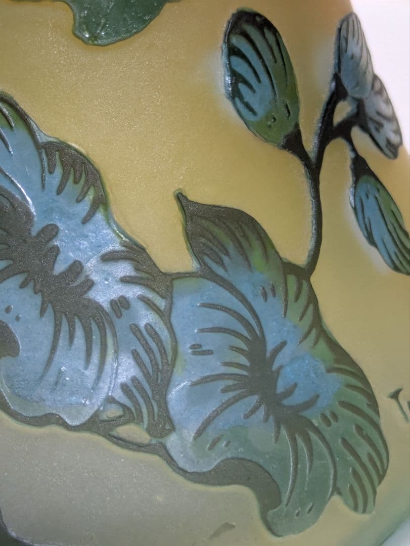 ガラス　フラスコ型花瓶　ガレ？　お値下げ中