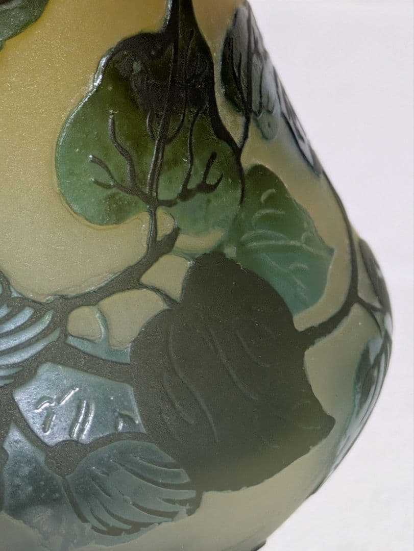 ガラス　フラスコ型花瓶　ガレ？　お値下げ中