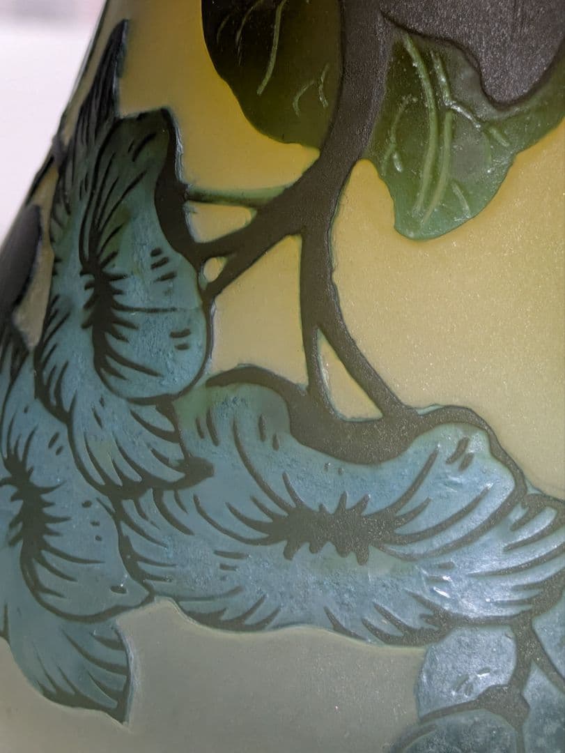 ガラス　フラスコ型花瓶　ガレ？　お値下げ中