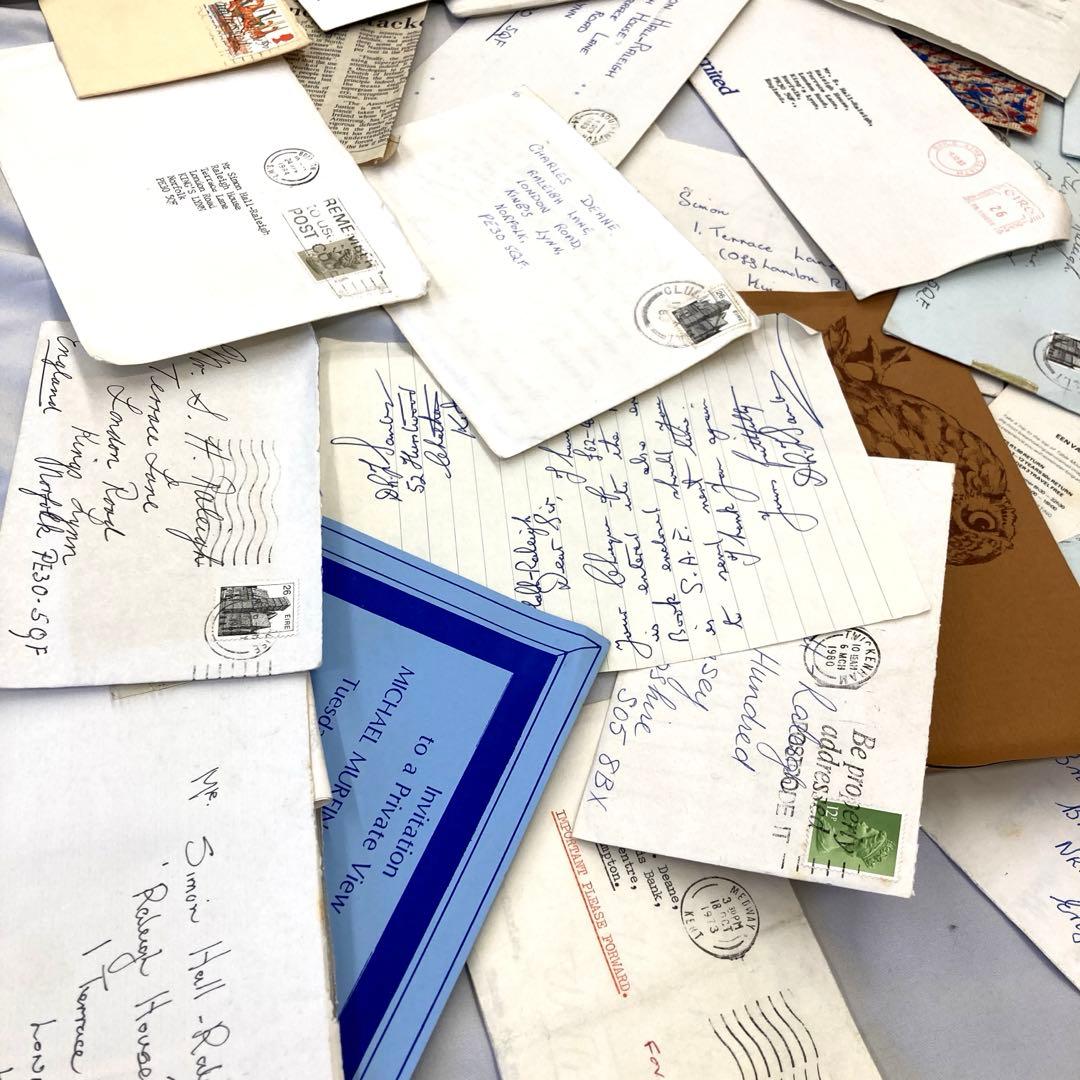 ラスト2手紙・封筒関係の紙モノだけで【800g】 紙物 素材 ジャンクジャーナル