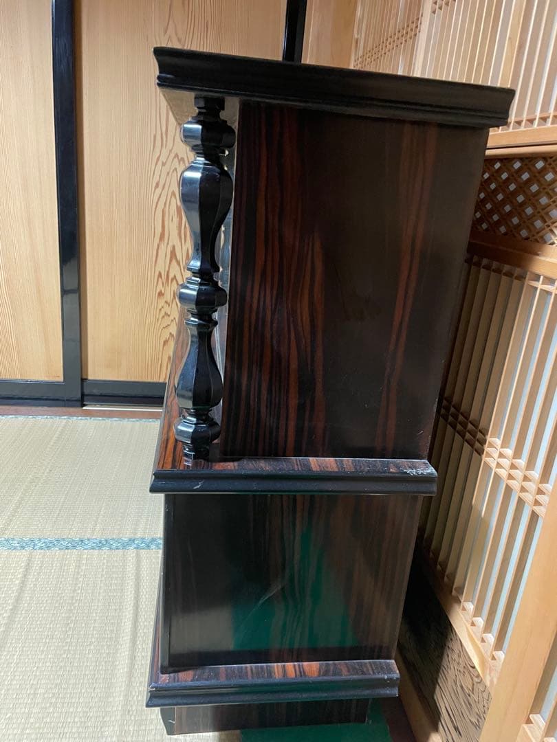 木製ガラスキャビネット、棚