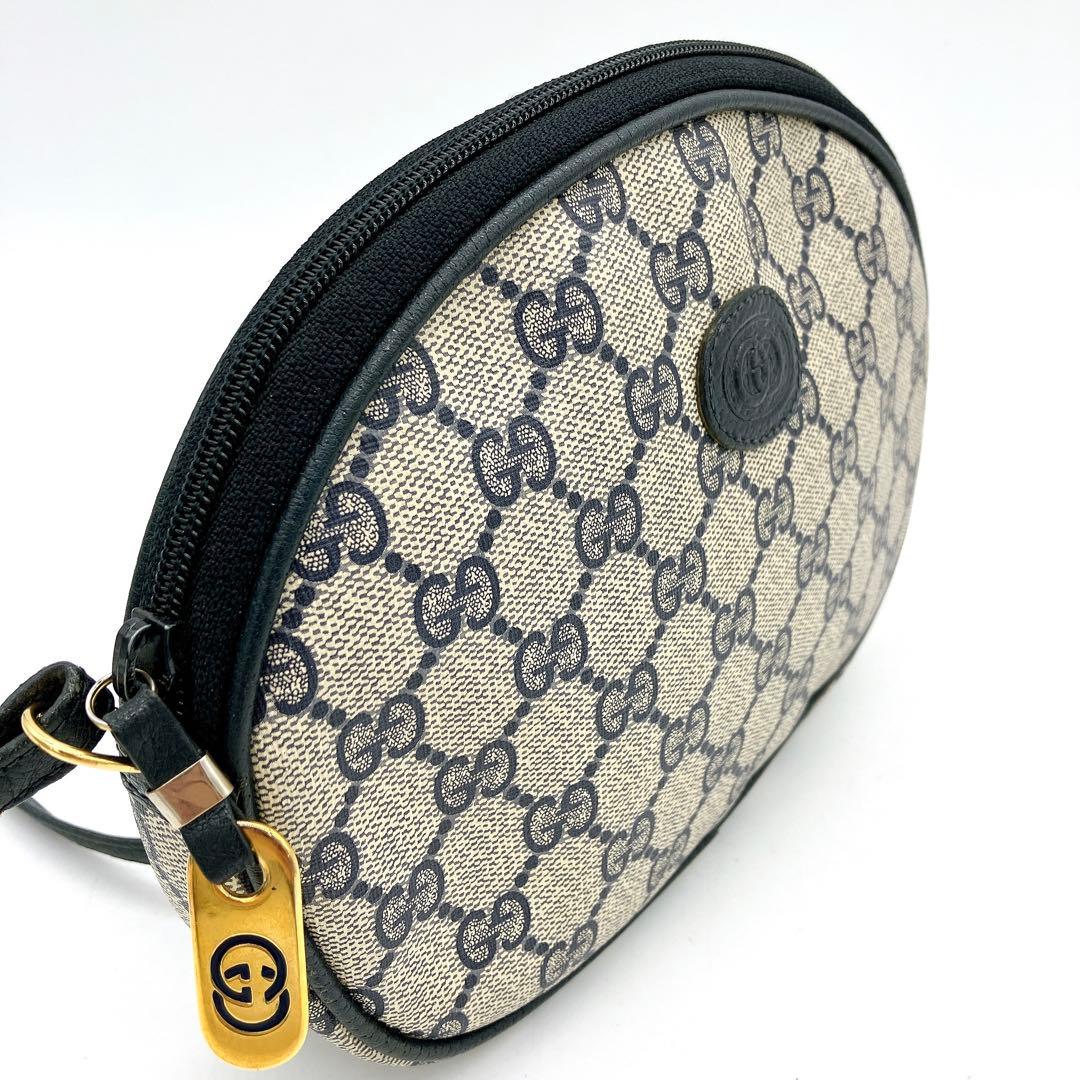 【GUCCI】ショルダーバッグ　GGスプリーム　ネイビー　ポシェット.