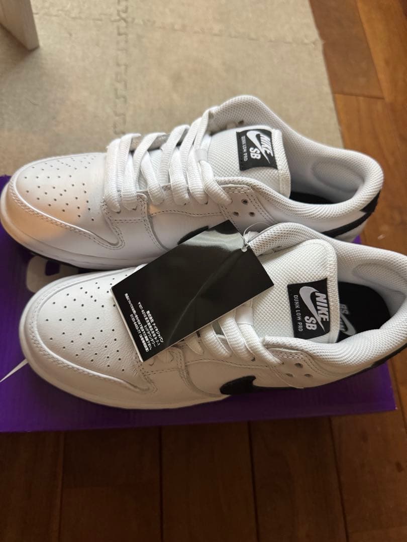 スケートボード NIKE SB DUNK LOW PRO WHITE/BLACK 26CM