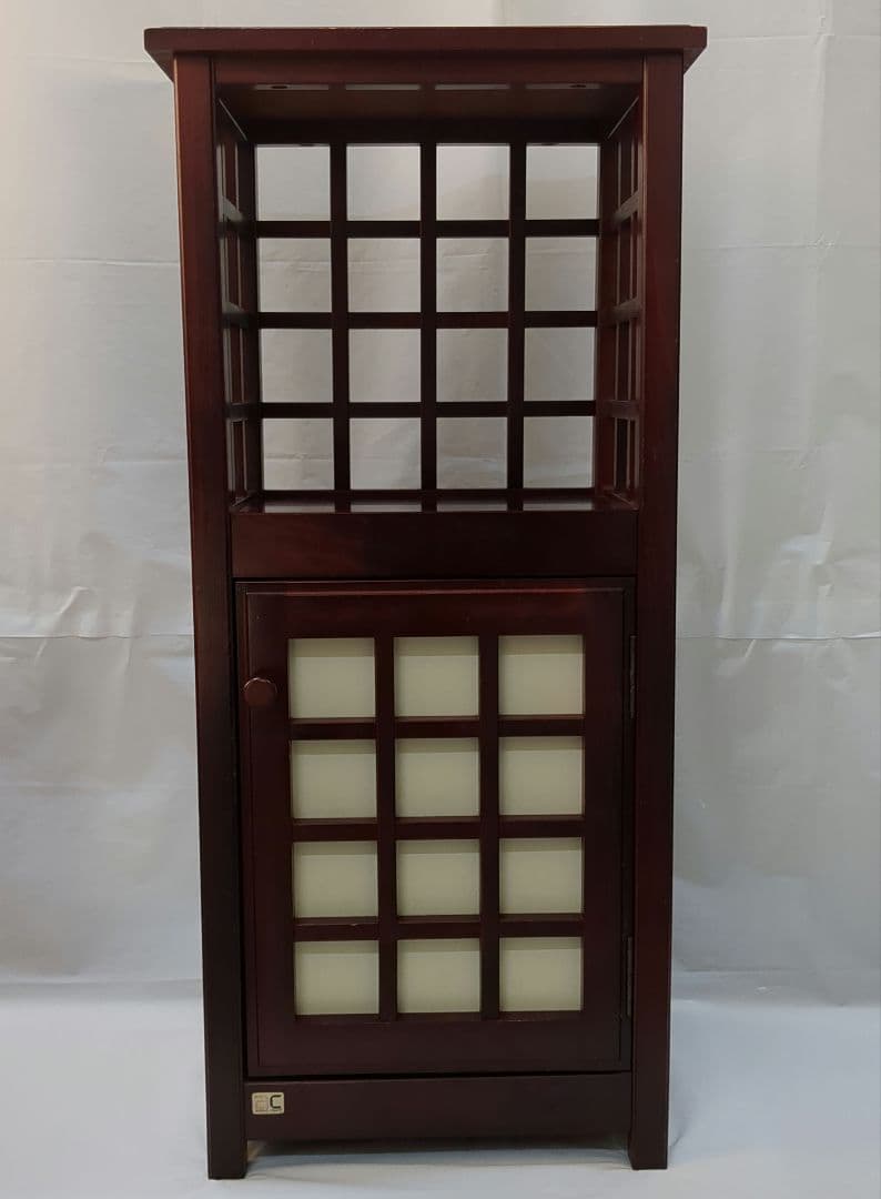 レトロ 木製ラック 電話台 ファックス台 ダークブラウン アヤノ