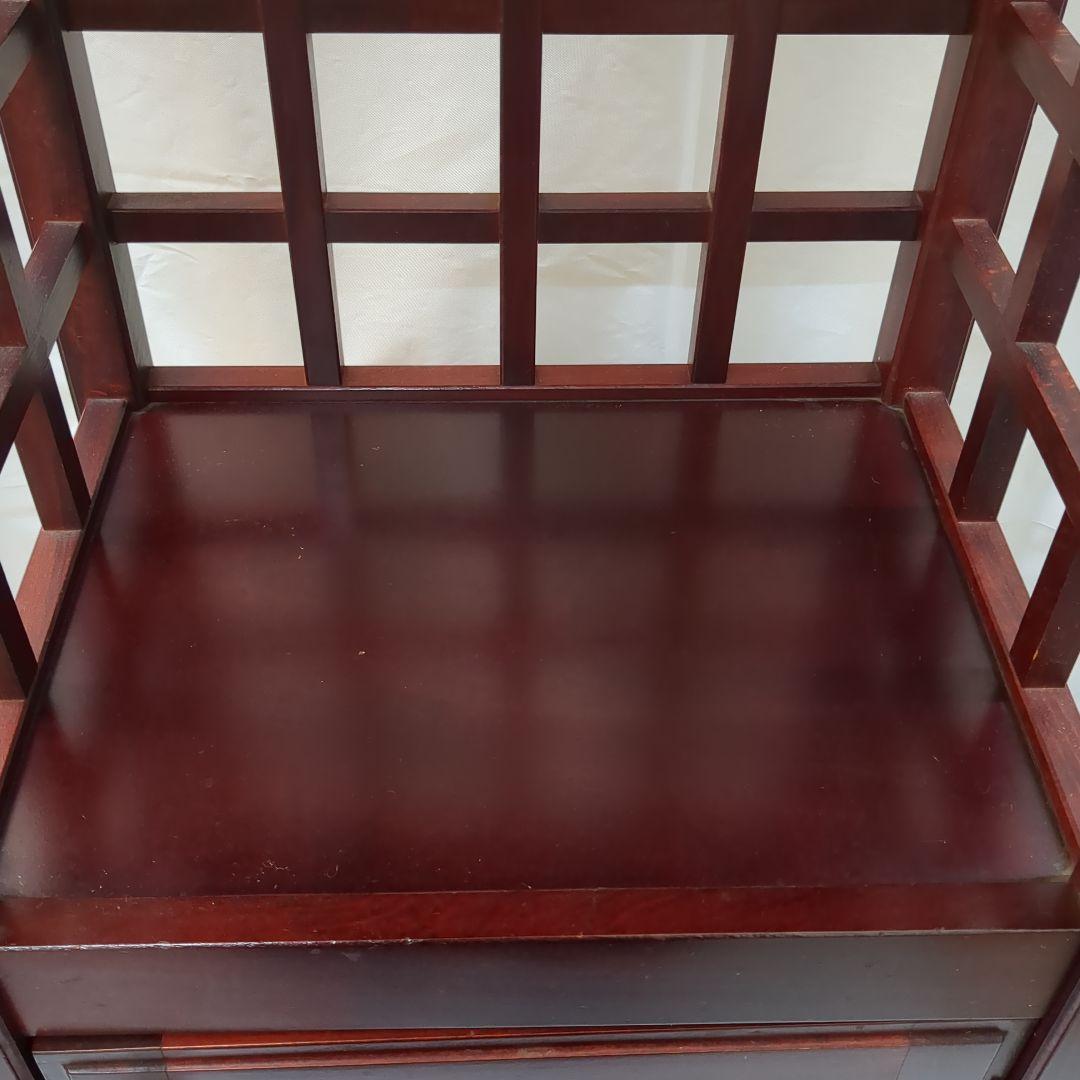 レトロ 木製ラック 電話台 ファックス台 ダークブラウン アヤノ