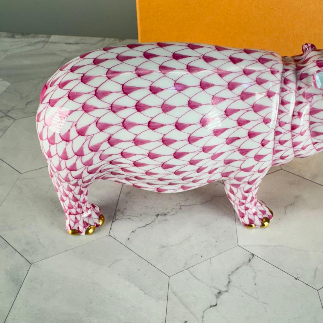 DA1292 ヘレンド　herend カバ 置物　陶器