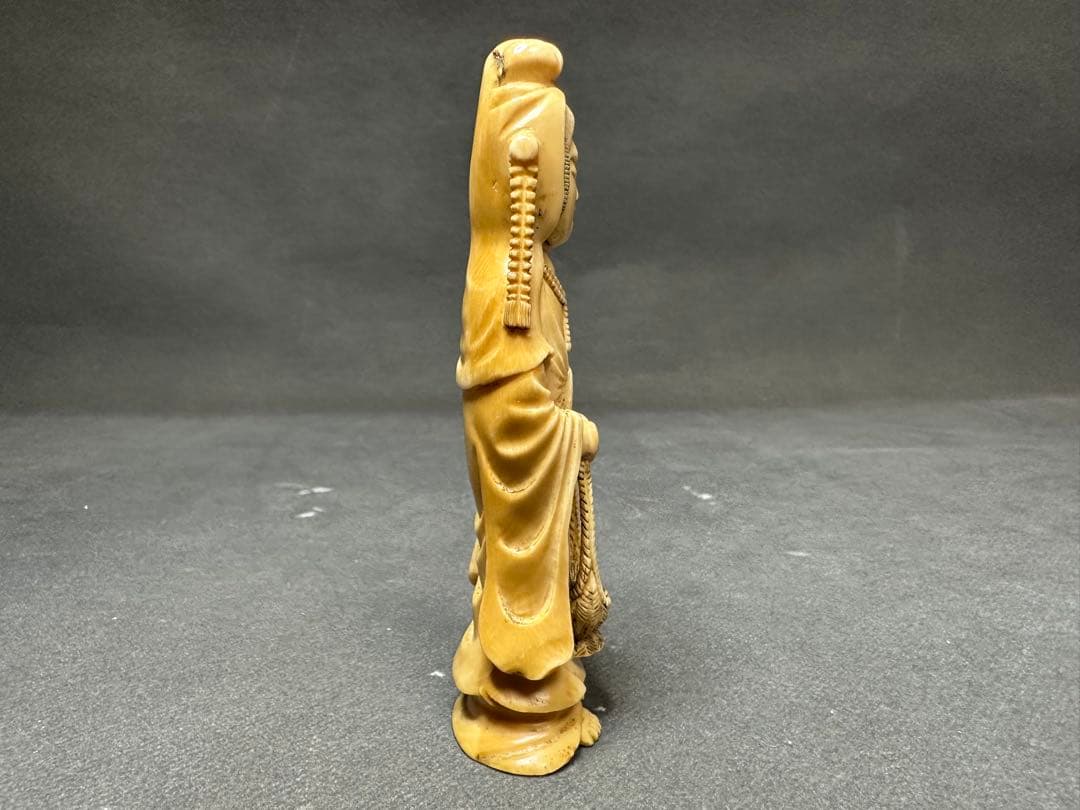 極上　置物　時代物　元禄美人　天然素材　アンティーク　和彫　骨董　飾り物古美術品