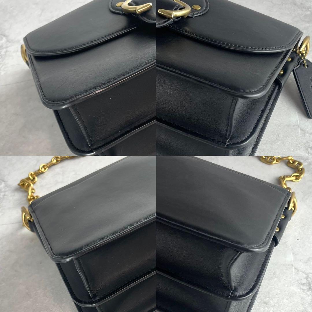 ✨美品✨コーチ　ビート　ショルダーバッグ 3way チェーン　レザー　ブラック
