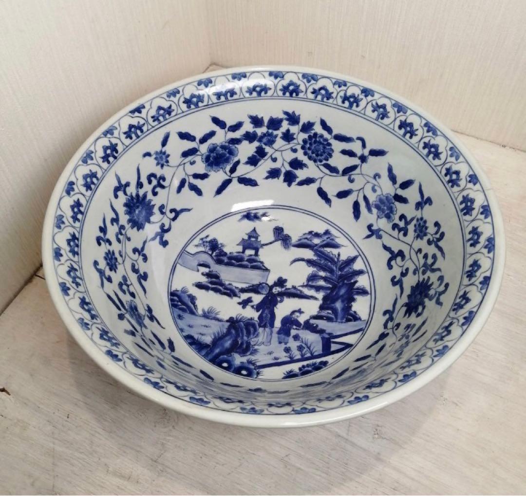 古美術 大清康熙年製 在銘 染付唐草紋 中國　骨董品　大鉢 壺 花瓶 希少