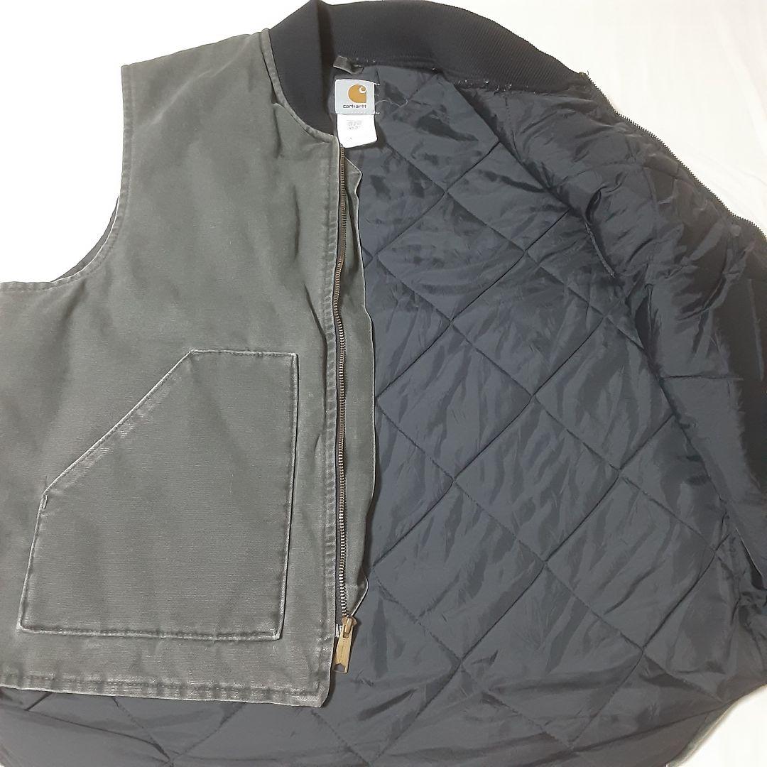 Carhartt ダックベストXL USA製 腰ゴム モス V02MOS