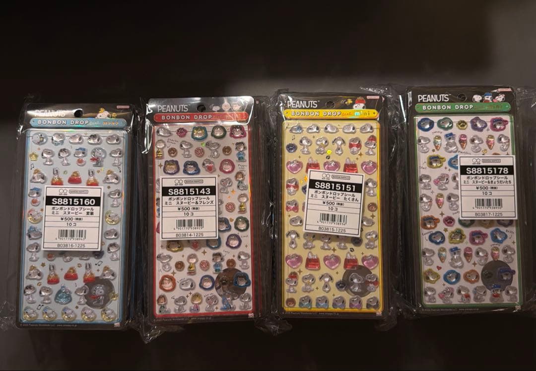 【正規品】PEANUTS スヌーピー ボンボンドロップシール ミニ 4種 40枚