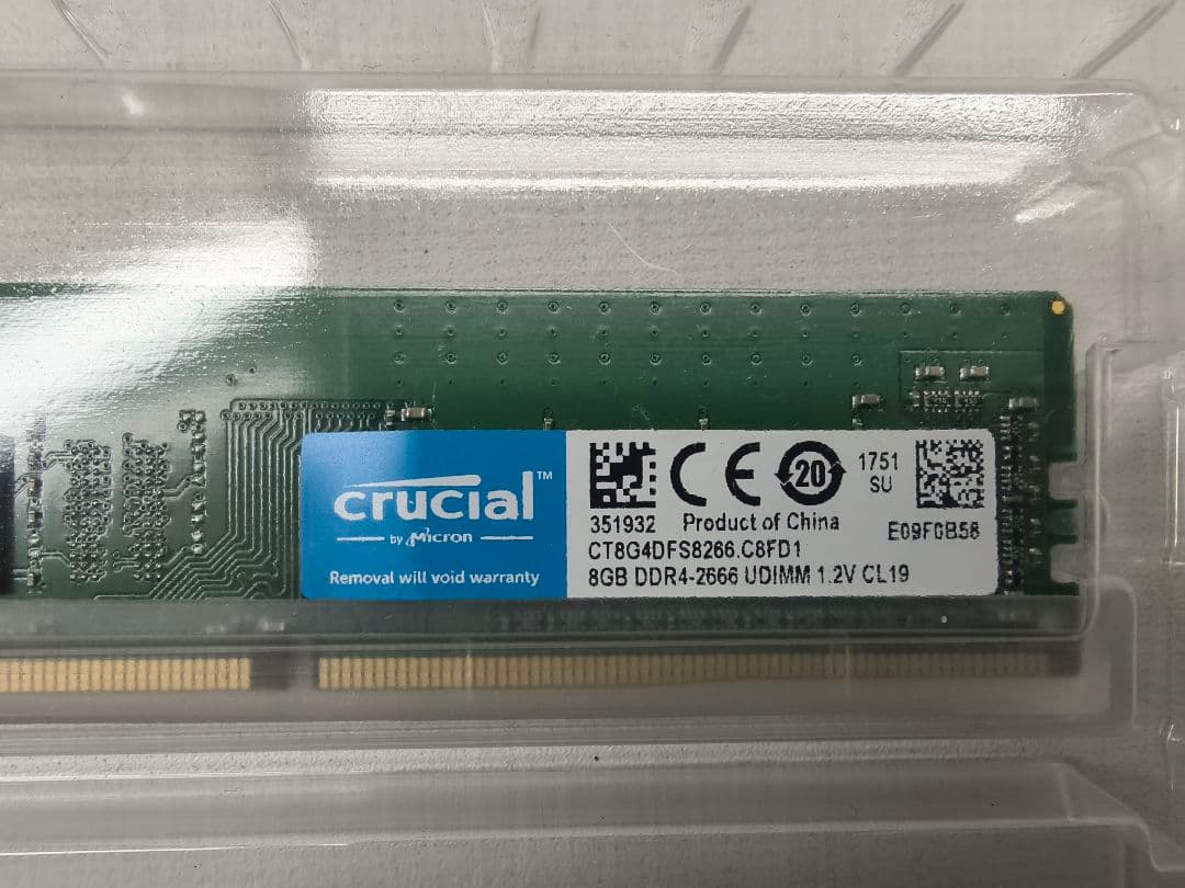 crucial DDR4-2666 UDIMM CL19 8GB×2 16GB