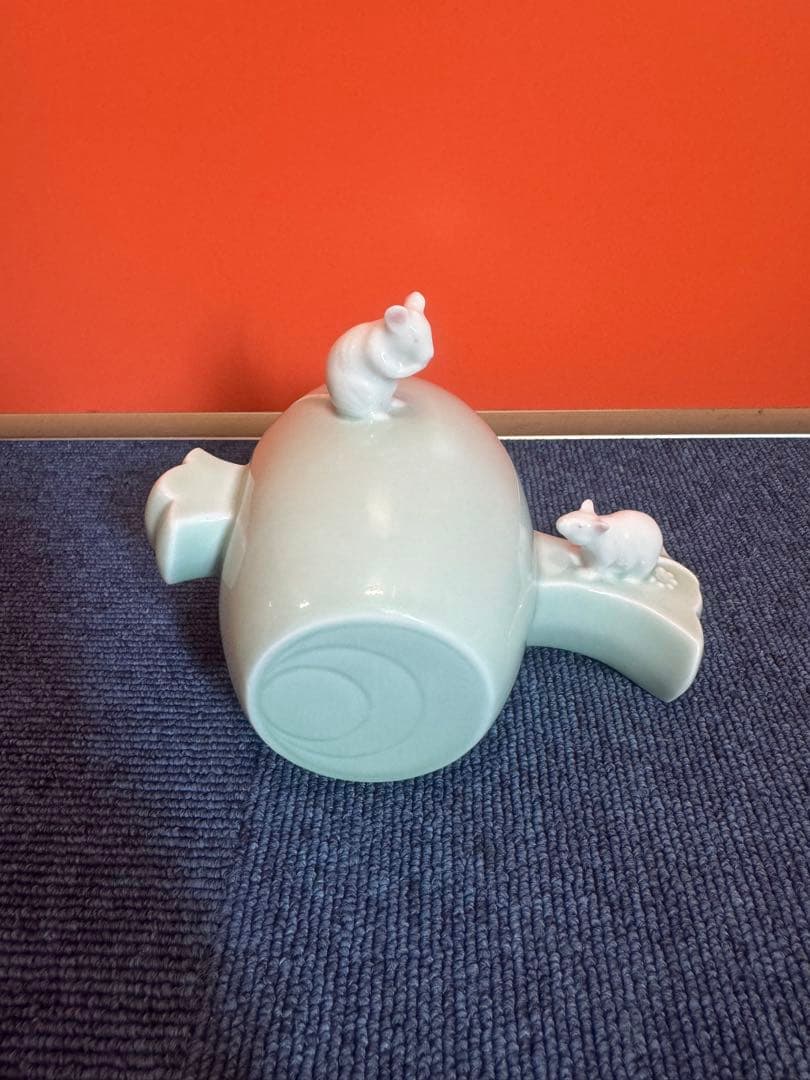 2038 深川製磁  干支 子 ねずみ 置物 打出の小槌  未使用