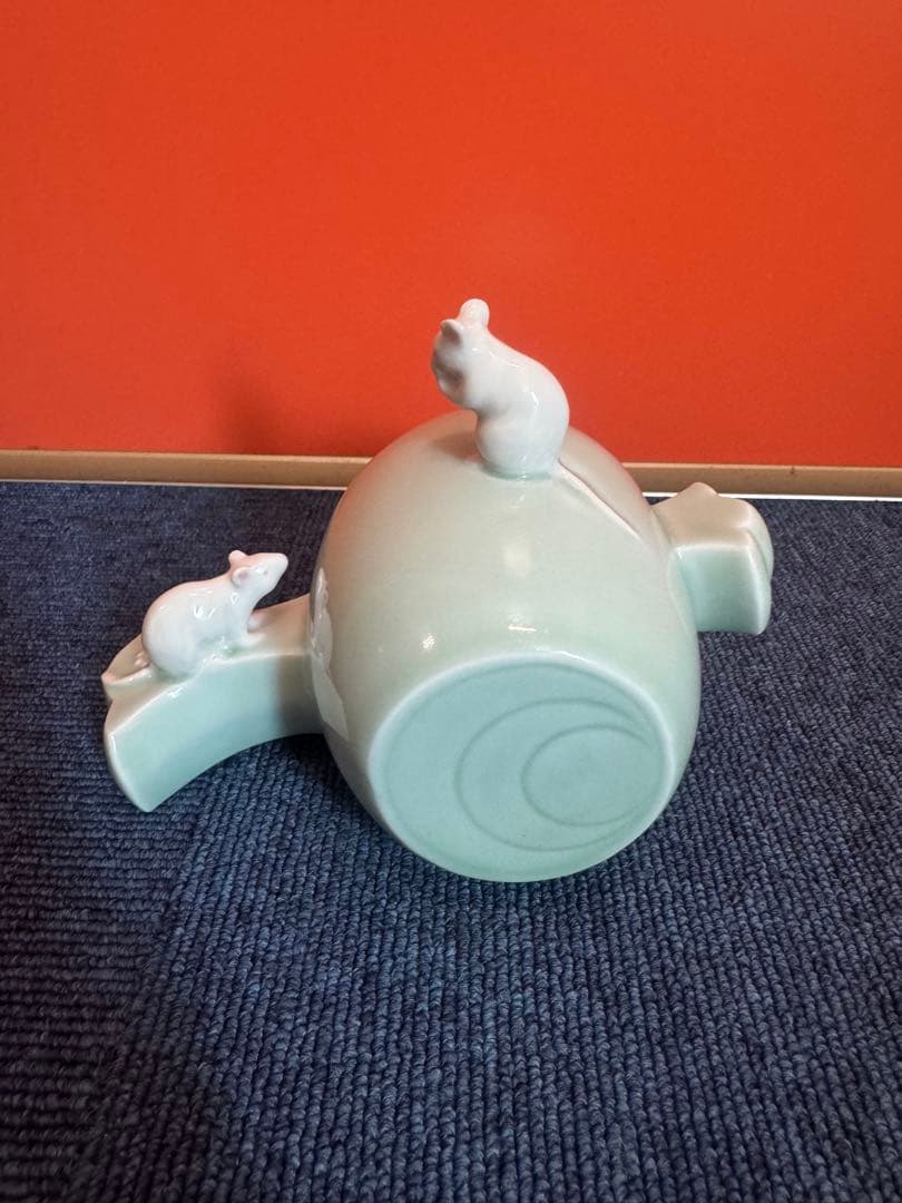 2038 深川製磁  干支 子 ねずみ 置物 打出の小槌  未使用