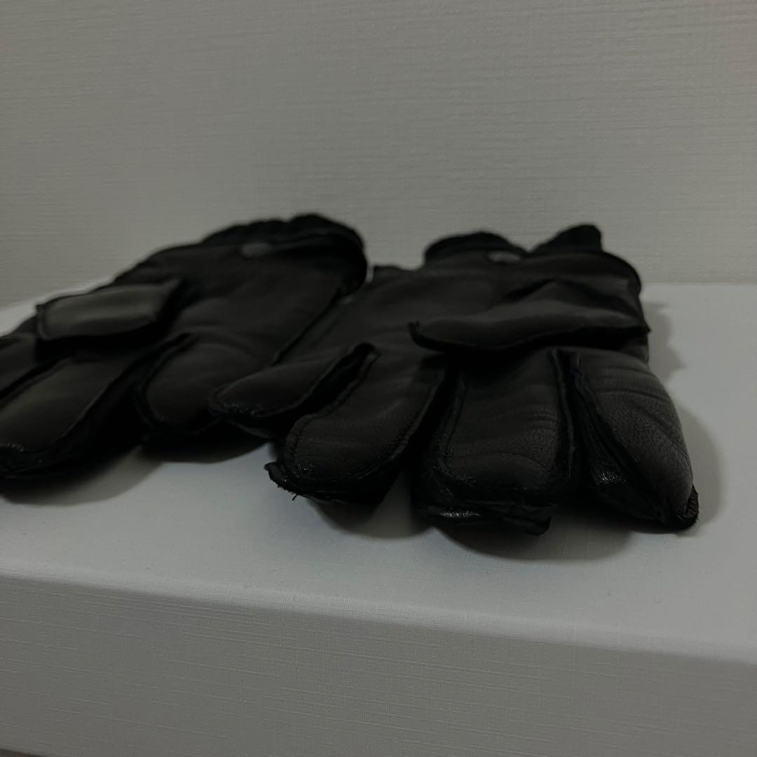 【タグ付き新品】COACH コーチ 羊革メンズ レザー手袋 カシミヤ混 黒