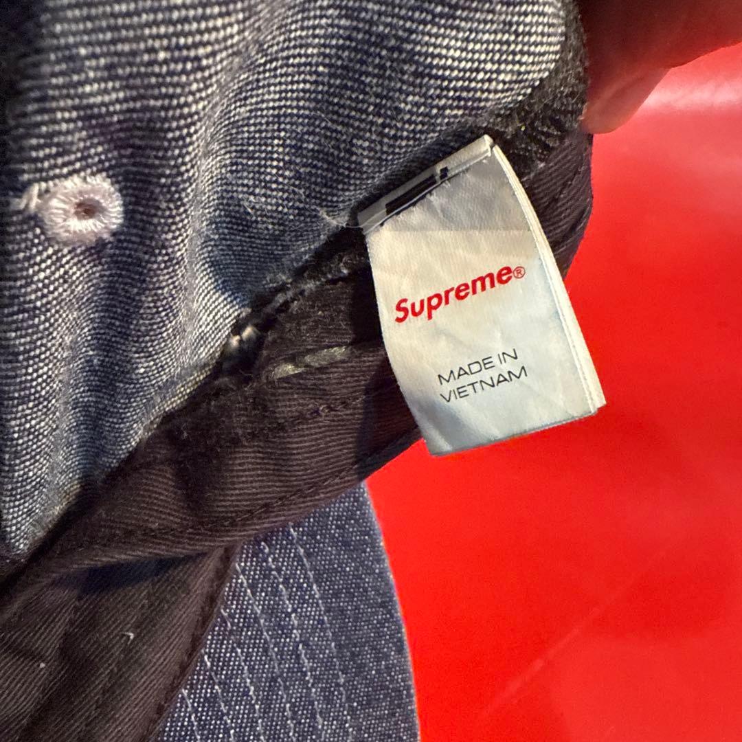 Supreme Lasered Denim Camp Cap ネイビー デニム