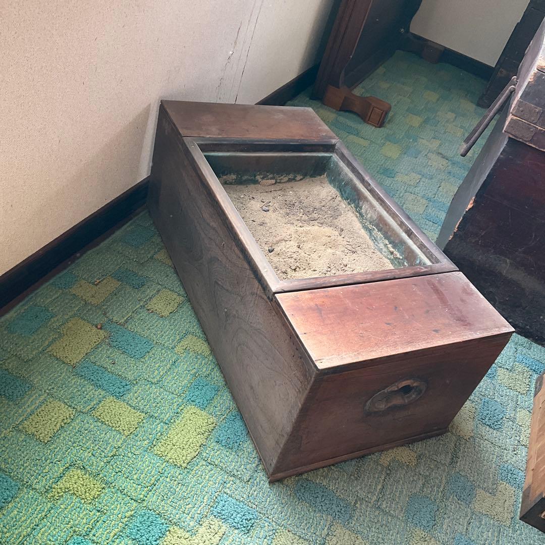 ヨ*ロ様 昭和家具　火鉢　木製 砂入り　17