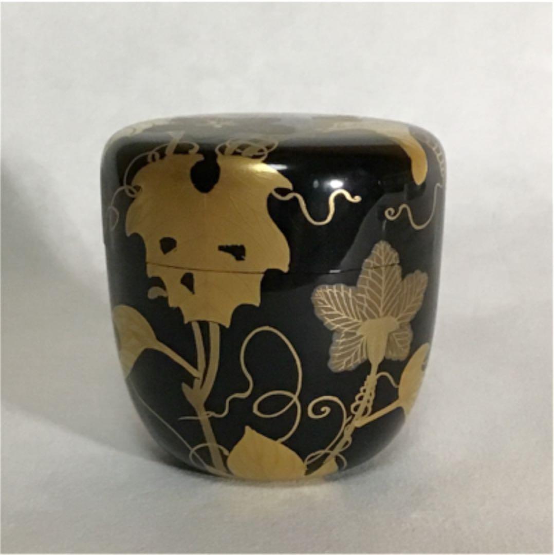 【茶道具】中棗　夕顔蒔絵　中村宗悦作