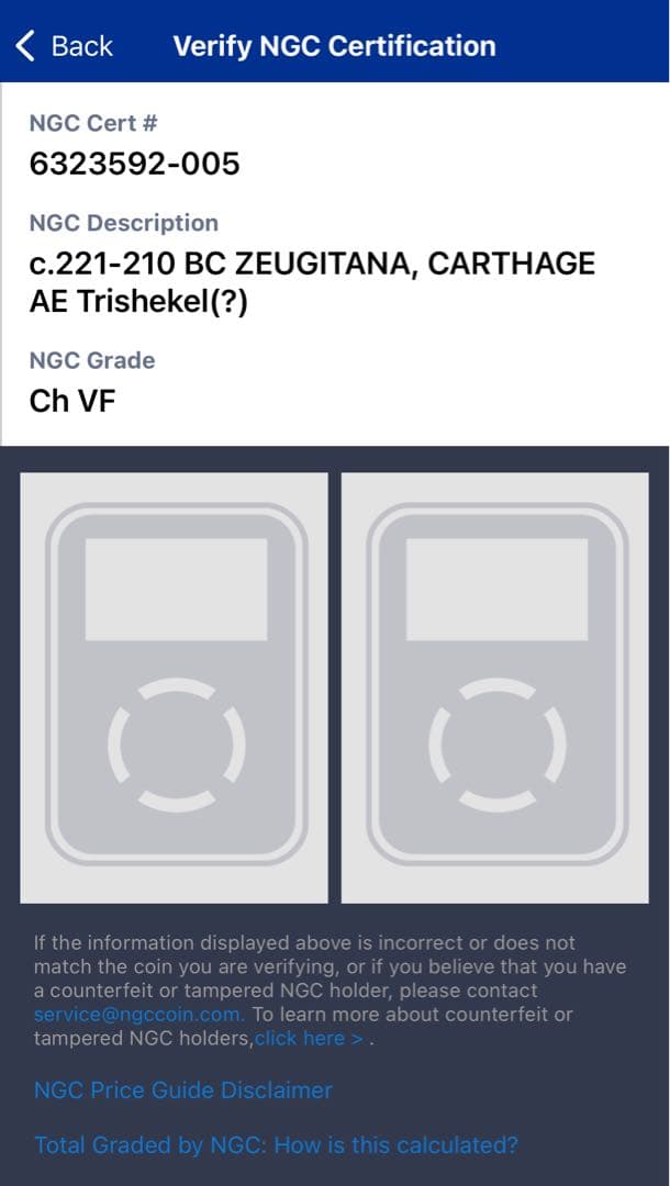 【希少】カルタゴ ゼウリガタナ NGC鑑定済み 古代