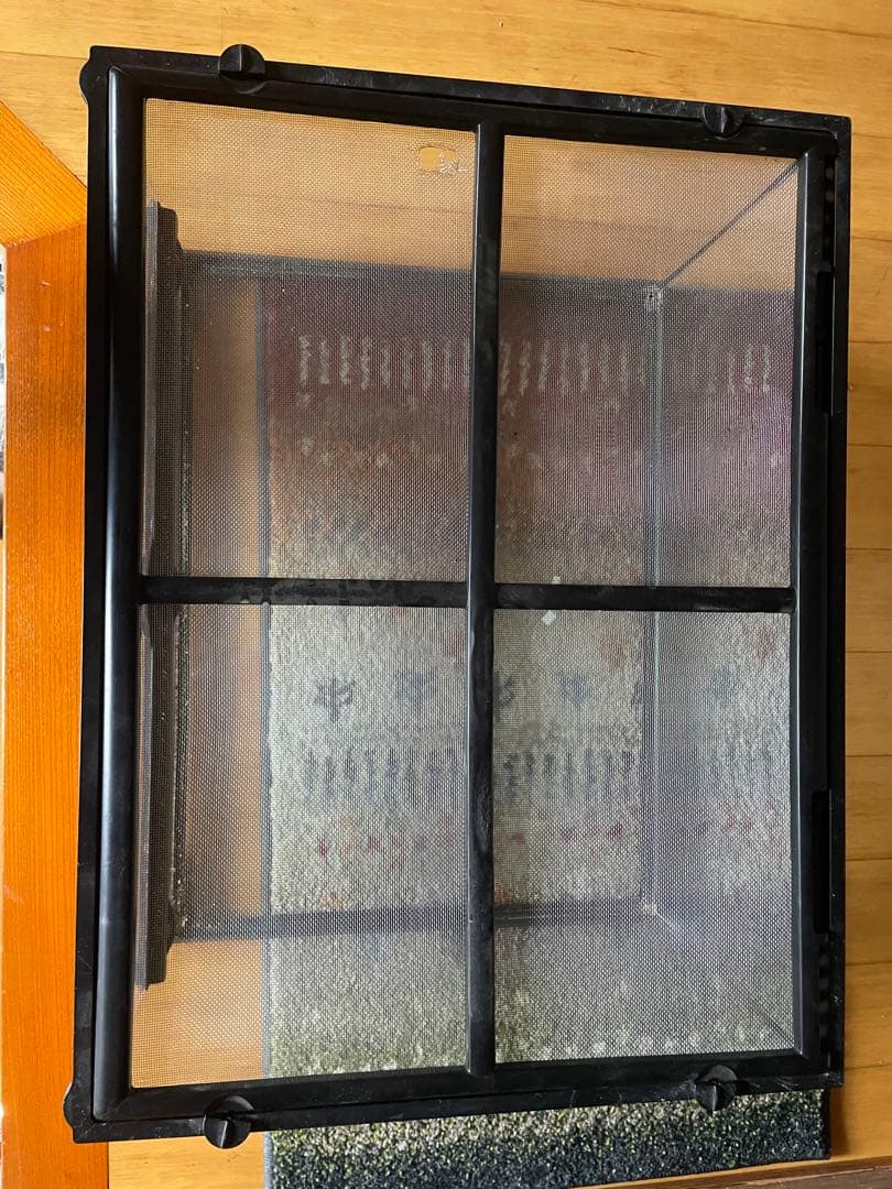 大型飼育ケージ ガラス製 メッシュカバー付き