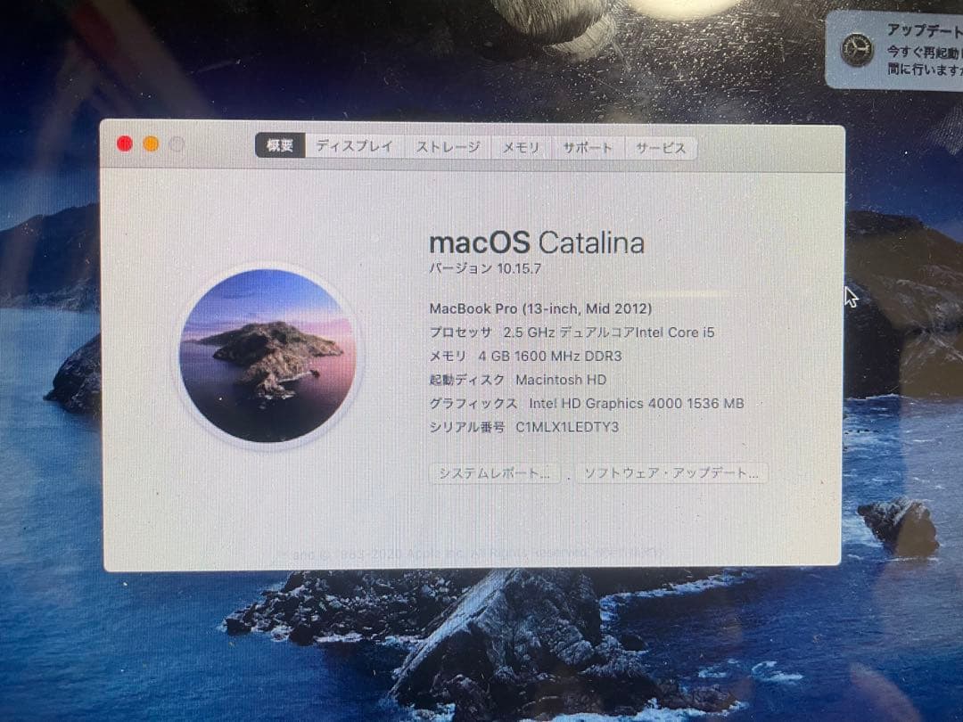 MacBook本体 MacBook Pro (i5,13-inch, Mid 2012) A1278