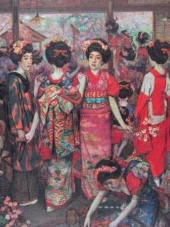 中沢弘光、「踊りの前」、希少画集・額装画、日本製・新品額縁にて額装致します