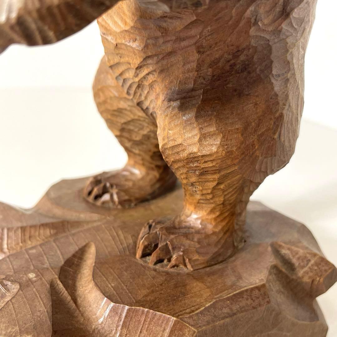 #XG365 アイヌ美術・木彫熊・堀井清司作・一刀彫・民藝・アンティーク・骨董