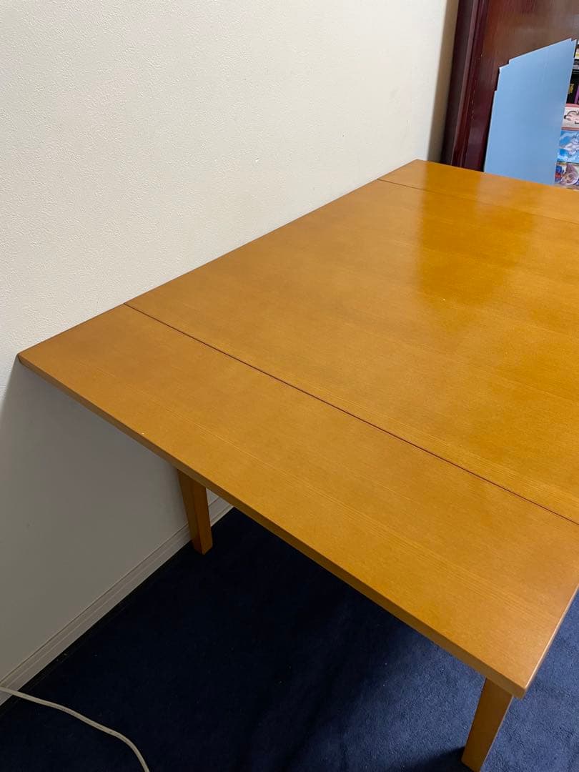 エクステンション　ダイニングテーブル　木製 伸縮可能 正方形ダイニングテーブル