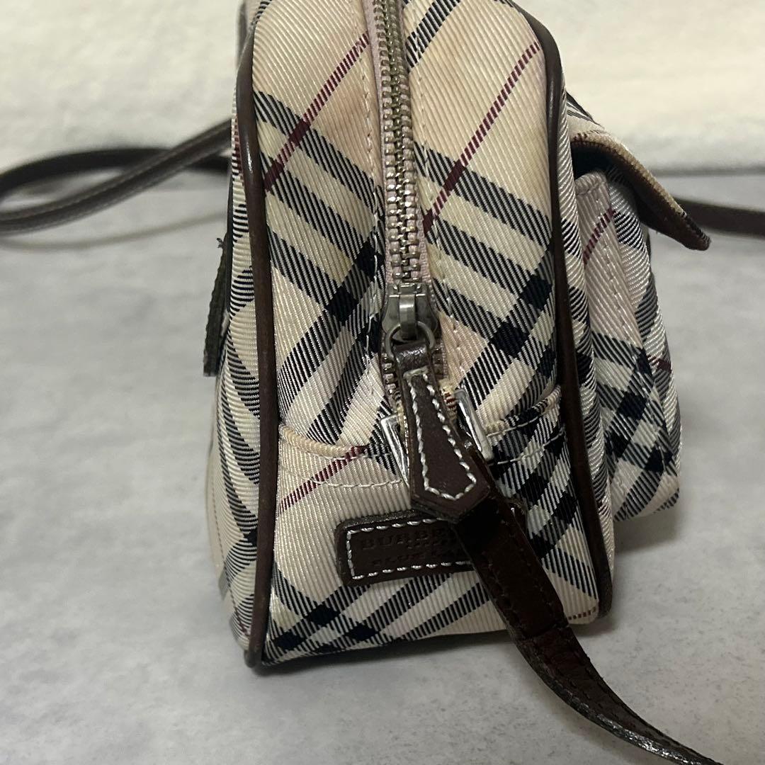 バーバリーブルーレーベル ショルダーバッグ ノバチェック ベルト ベージュ