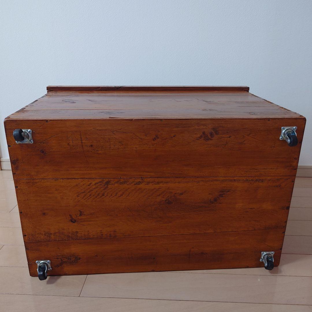 茶箱　リメイクチェスト キャスター付　アンティーク風家具 サイドテーブル