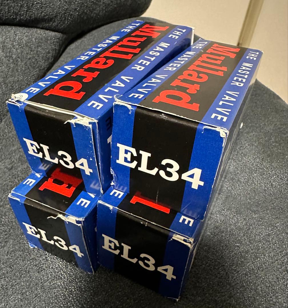 中古 Mullard EL34 4本マッチ 真空管