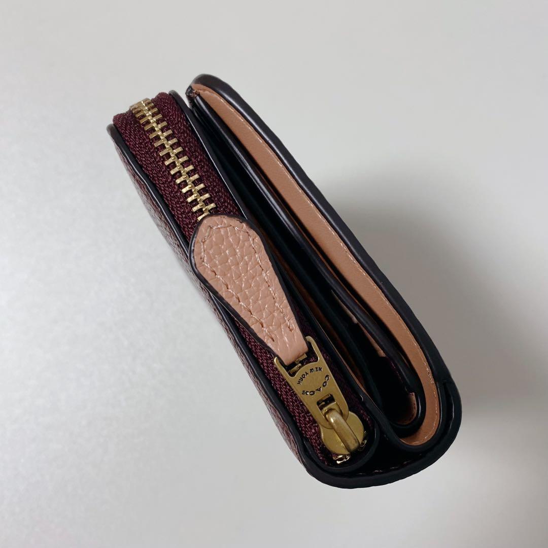 【新品未使用】COACHコーチ★二つ折り財布★ビルフォールドウォレット★ボルドー