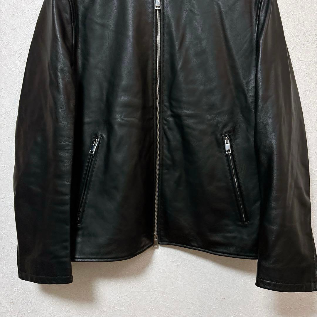 【美品】Theoryセオリー シングルレザーライダースジャケット 牛革カウレザー