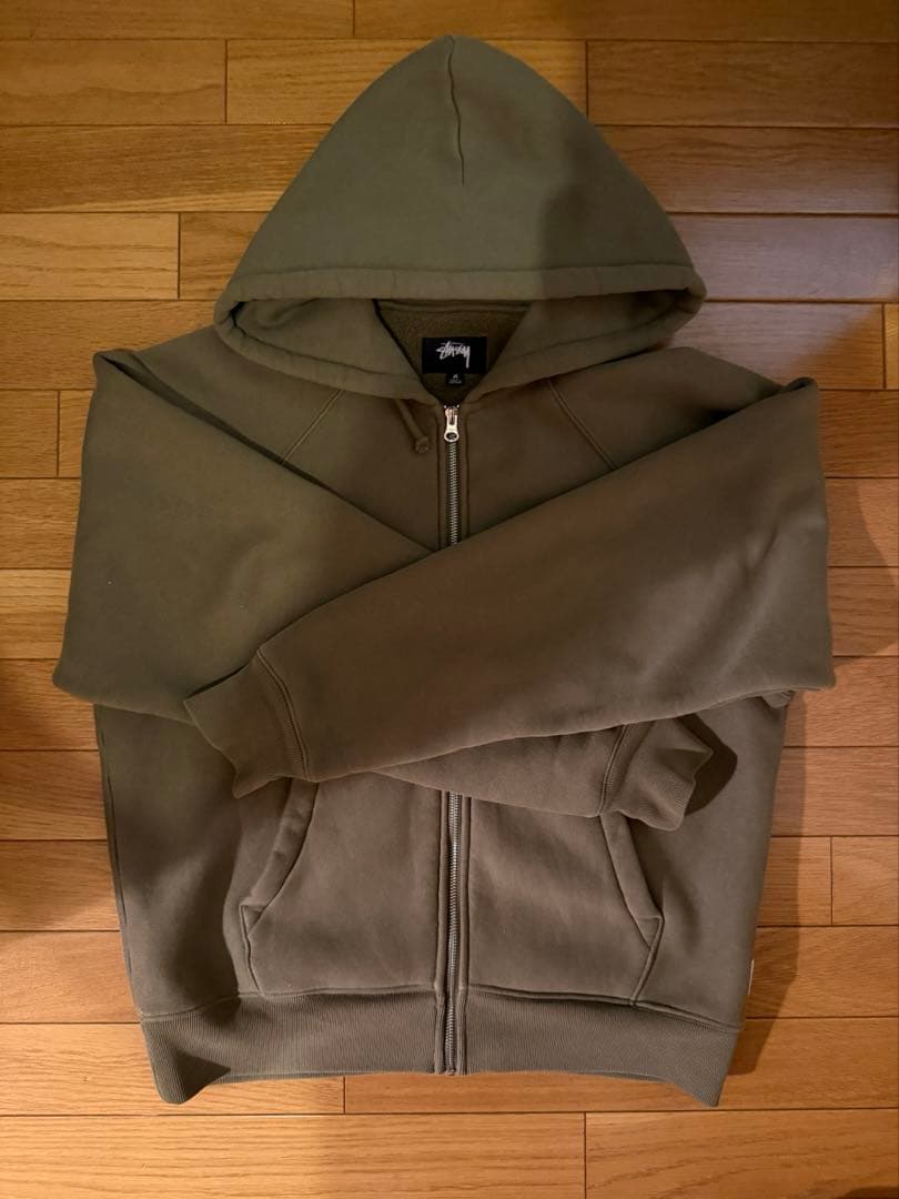 トップス stussy RAGLAN ZIP HOODIE OLIVE 2024fw