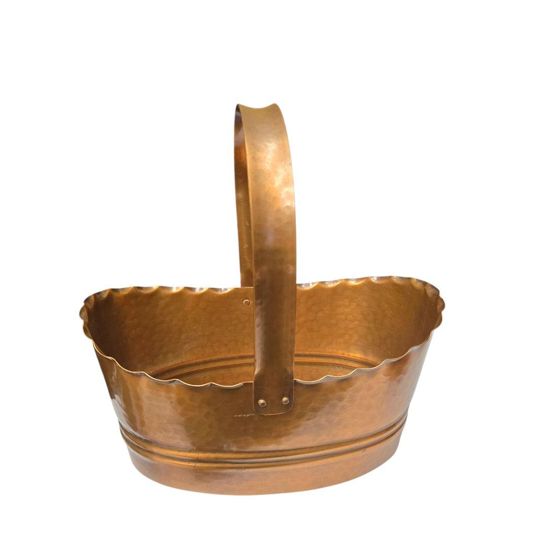 銅　銅製　WALL　HANDARBEIT　　ドイツウオール社製　バスケット　カゴ