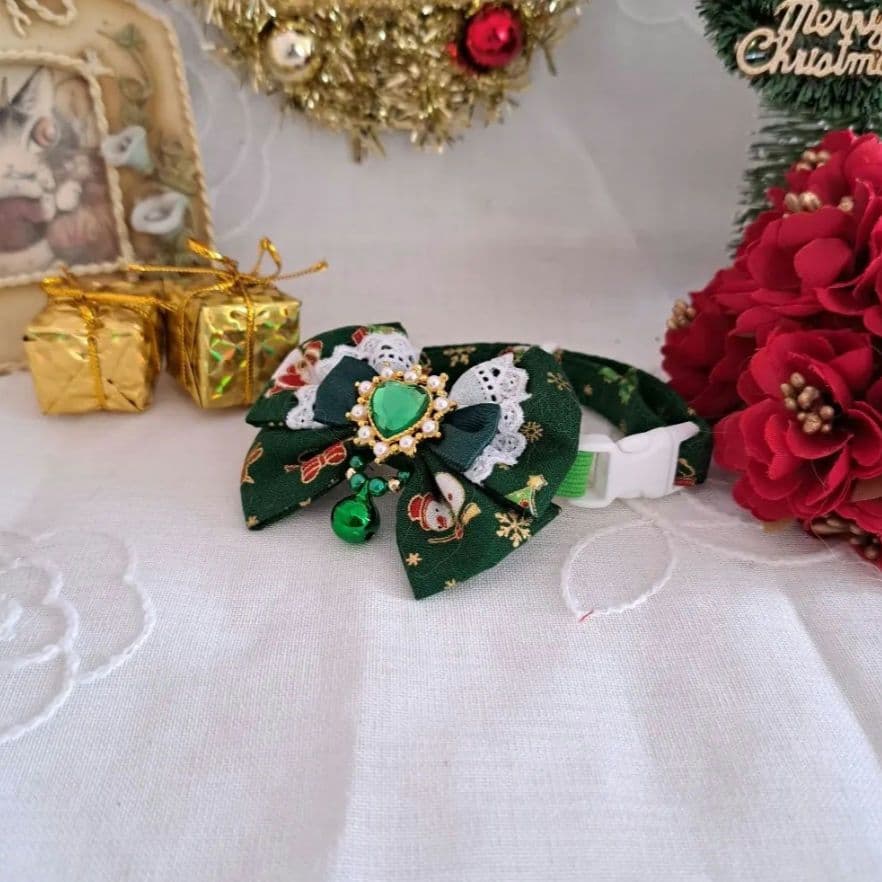 はる、クリスマスシリーズ(赤無地)わんちゃん猫ちゃん用首輪