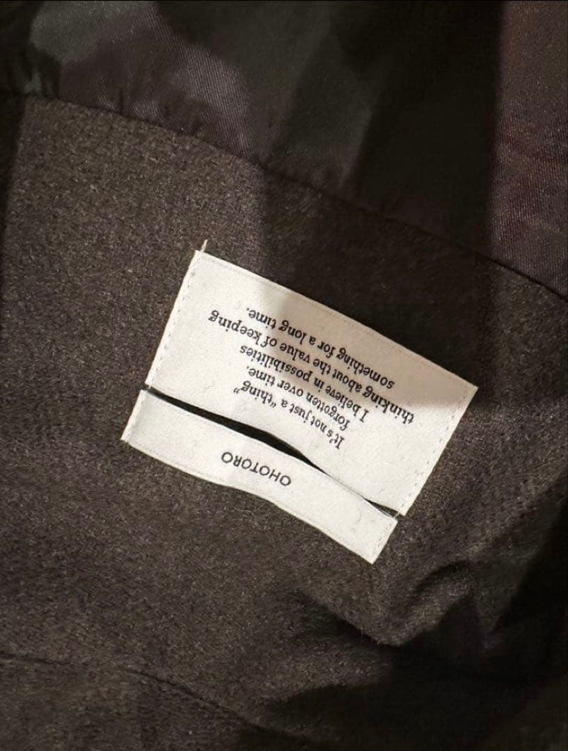 Ohotoro ダークブラウン ベルト付き チェスターコート