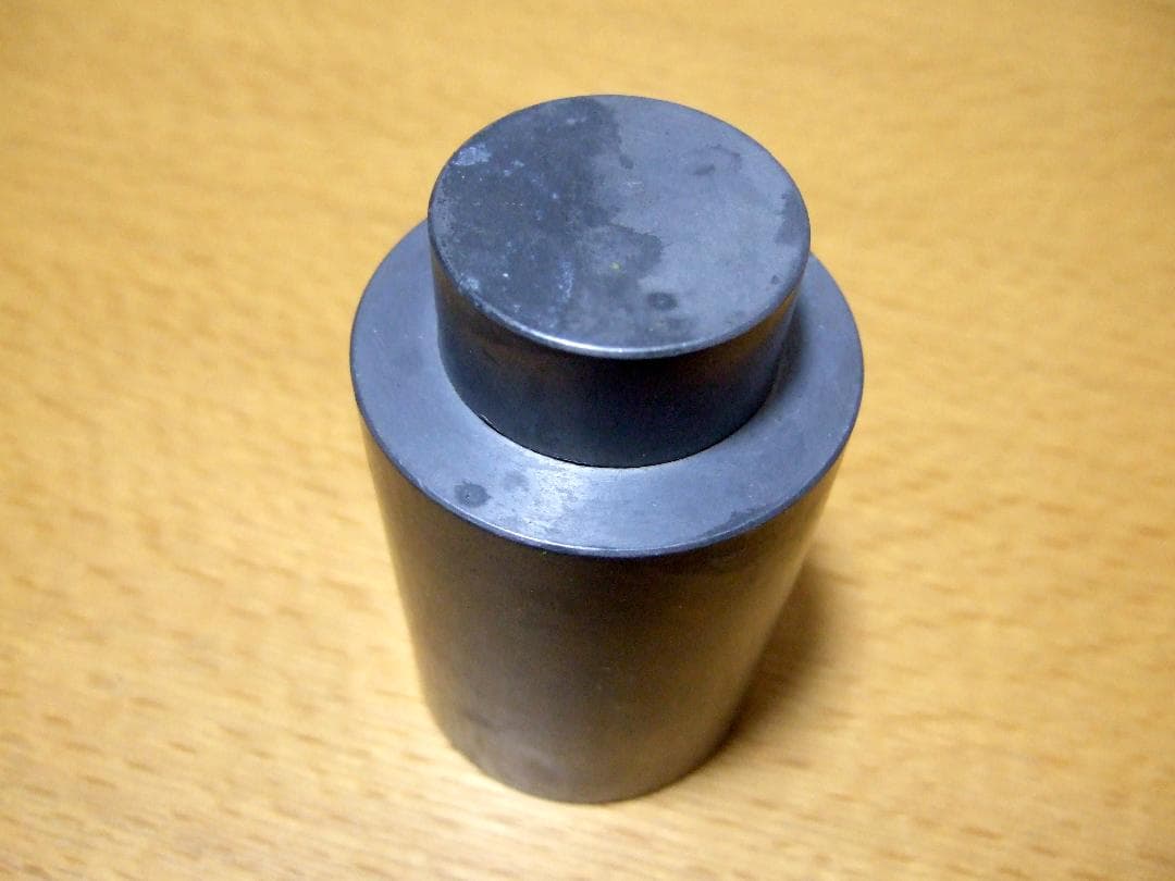 英祥堂造 古錫 錫製 筒型茶入 茶心壺 茶壺 約269g / 煎茶道具 茶器