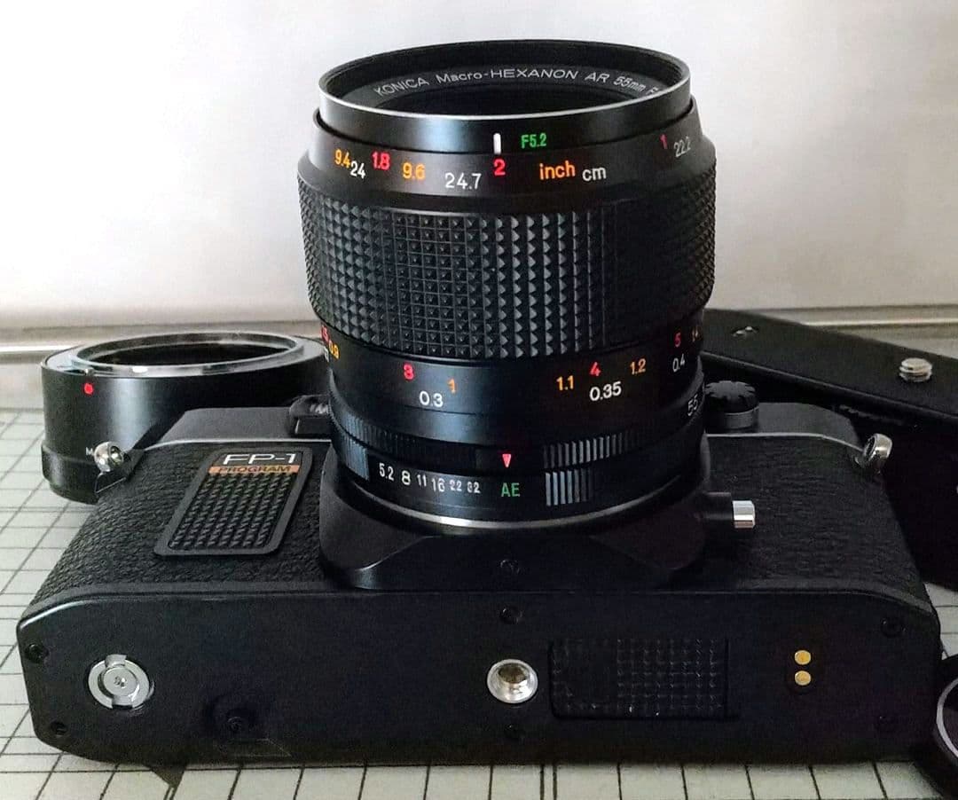コニカ FP-1 フィルム 一眼レフ カメラ マクロレンズ ワインダー セット
