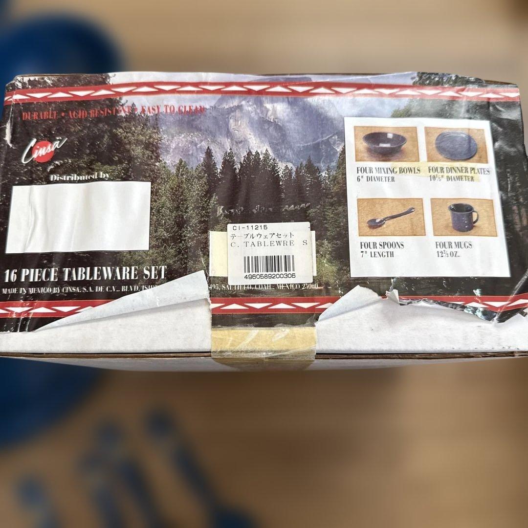 希少新品CINSA エナメルウェア キャンプ食器セット 16点デッドストック