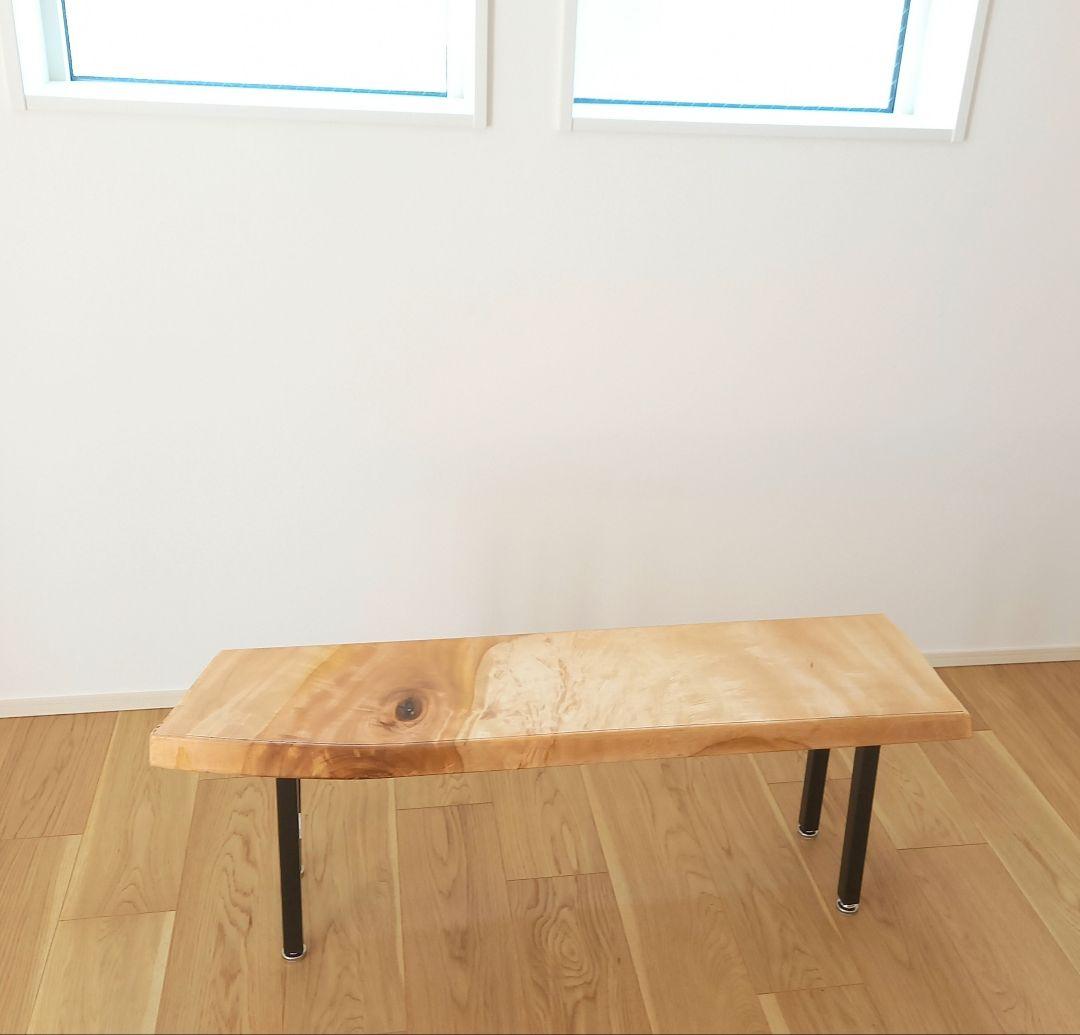 リビングローテーブル　無垢材　栃　レジン　ハンドメイド