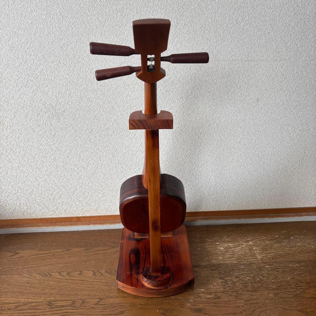 ミニ三線 木製　蛇皮模様