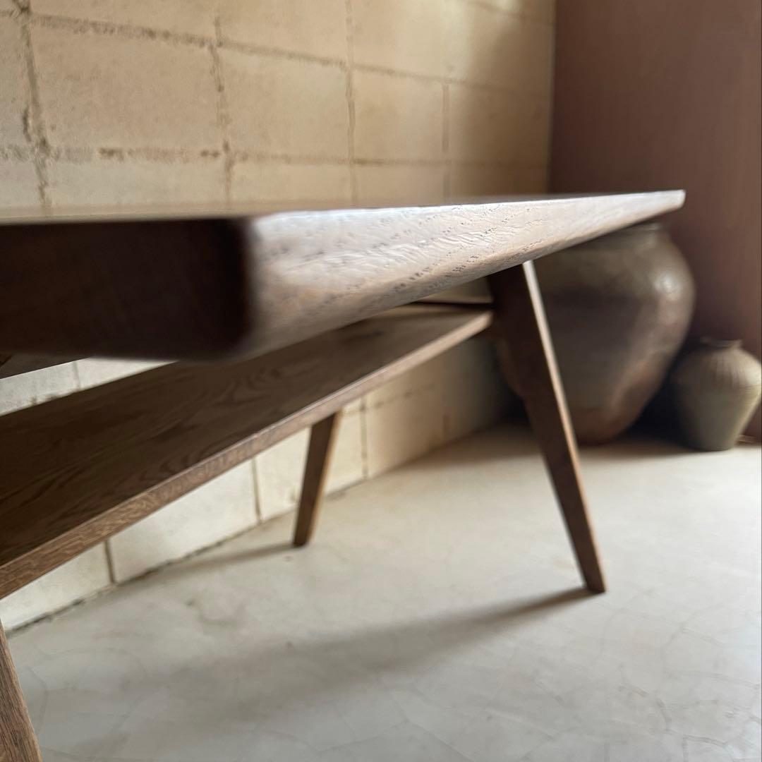 unico ADDAYウニコ アディ　ダイニングテーブル　オーク無垢材　棚板付