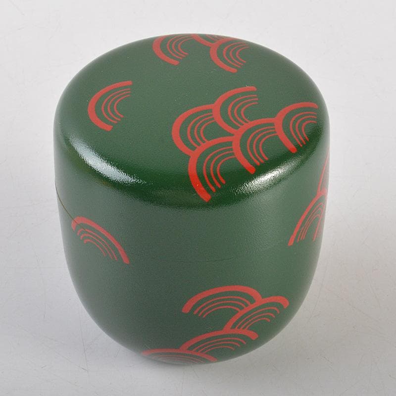 茶道具　中谷秀斉作　青海波　青漆石地塗　大棗　共箱　V　6553
