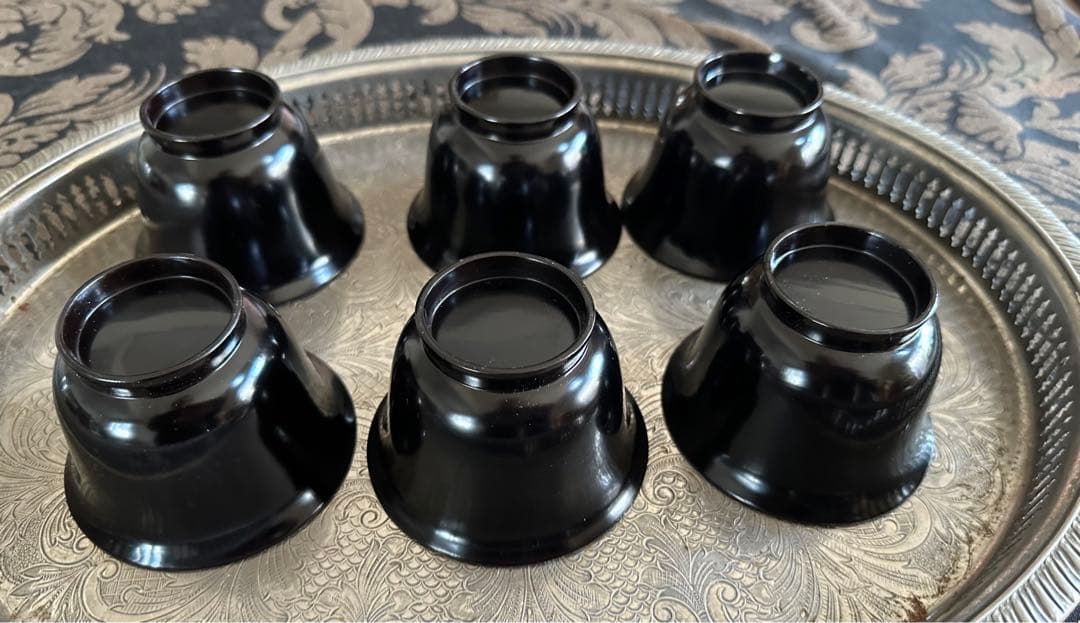 松竹梅手描き　漆器椀6客　大正時代